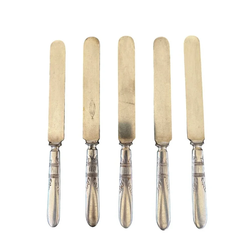 1847 Rogers 1910 Queen‎ Ann/St. Moritz Silver Plate Blunt Knives 9.25